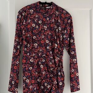 Veronica Beard Louella floral silk dress size 8 ruffle cocktail party dress